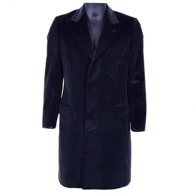 Pre-owned Dolce & Gabbana Velvet Coat In Navy