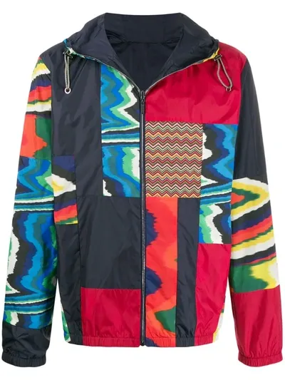 Missoni Reversible Panelled Jacket In Blue