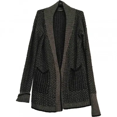 Pre-owned Calvin Klein Wool Cardigan In Black