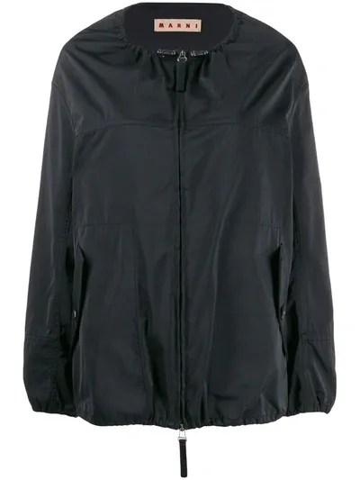 Marni Drawstring Bomber Jacket In Black