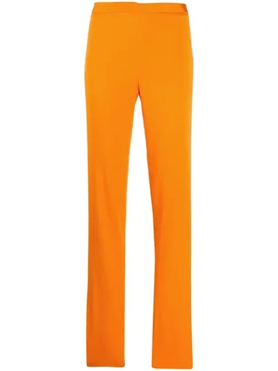 Versace High-waisted Bootcut Trousers In Orange