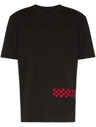 Haider Ackermann Awuna Checkerboard-stripe T-shirt In Black