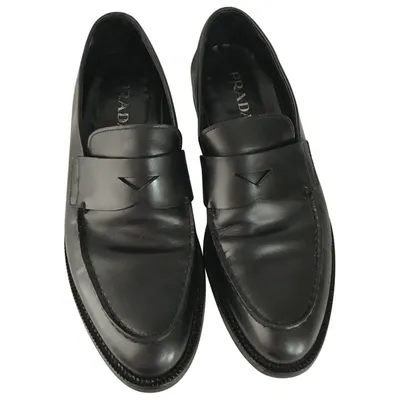 Pre-owned Prada Leather Flats In Black