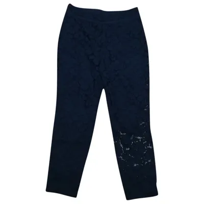 Pre-owned Carolina Herrera Trousers In Navy