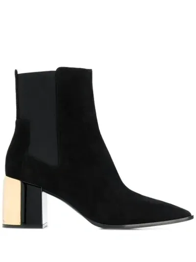 Casadei Pointed Ankle Boots In Black