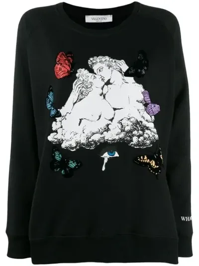 Valentino X Undercover Printed Sweatshirt In Black