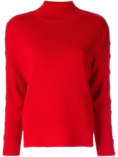 Akira Naka Button Embellished Jumper In Red