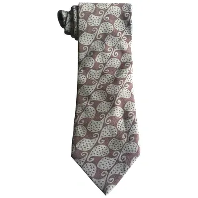 Pre-owned Giorgio Armani Silk Tie In Brown