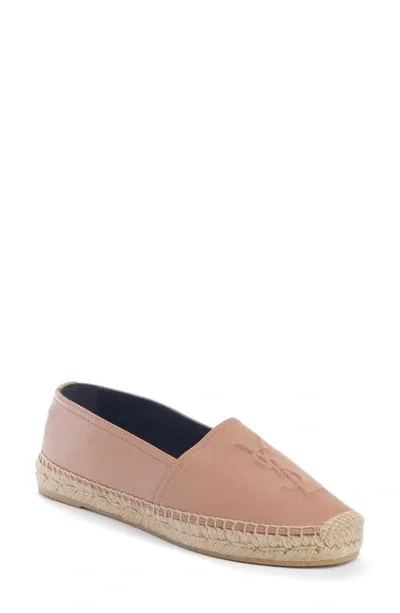 Saint Laurent Ysl Logo Espadrille In Beige