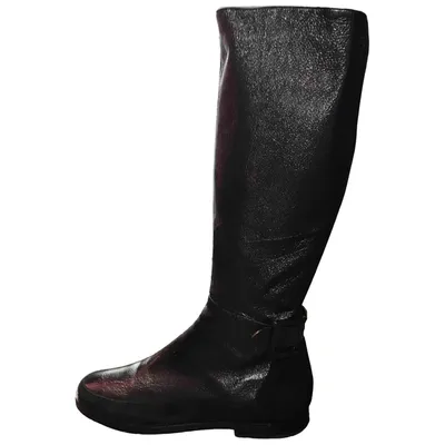 Pre-owned Rodo Leather Boots In Black