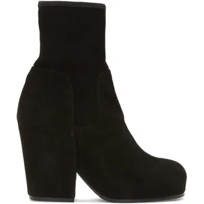 Random Identities Sock-effect Block Heel Boots In Black