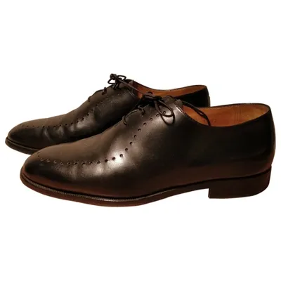 Pre-owned Berluti Leather Lace Ups In Black