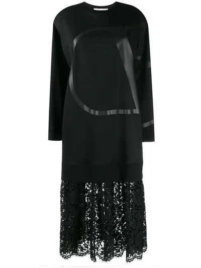 Valentino Vlogo Jersey Dress In Black