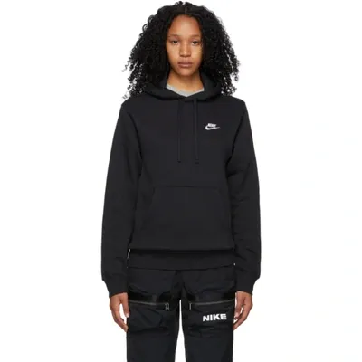 Nike Sportswear Essential Pullover Fleece Hoodie In Black/white