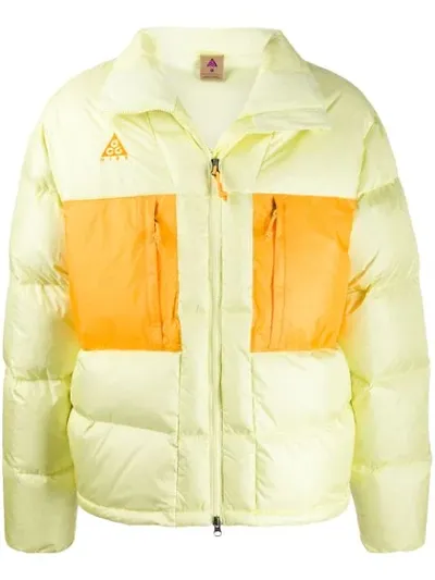 Nike Colour-block Padded Jacket In 335 Green