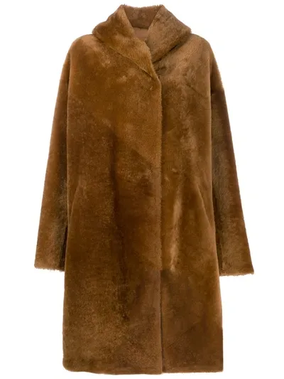 Liska Single Breasted Coat In Brown