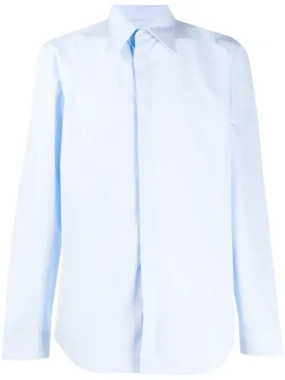 Maison Margiela Concealed Fastening Shirt In Blue