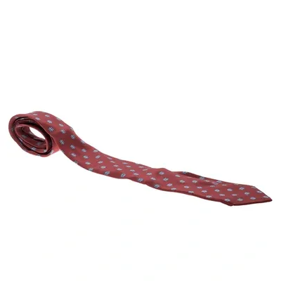 Pre-owned Lanvin Red Printed Silk Tie