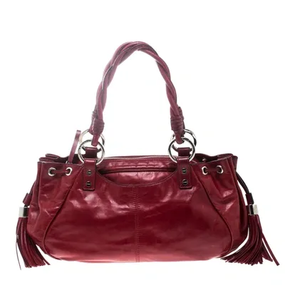 Pre-owned Givenchy Red Leather Drawstring Shoulder Bag