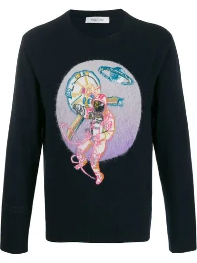 Valentino Intarsia Virgin Wool And Cashmere-blend Sweater In Multicolored