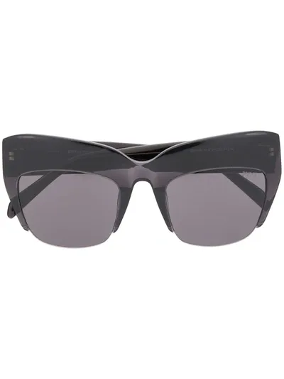 Emilio Pucci Semi-rimless Oversized Frame Sunglasses In Black