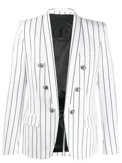 Balmain Striped Open In White