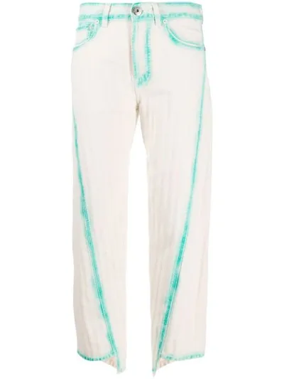 Lanvin Asymmetric Cropped Jeans In White