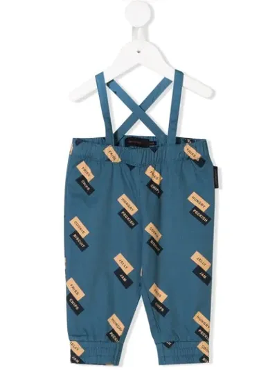 Tiny Cottons Babies' Food Words Dungarees In Blue