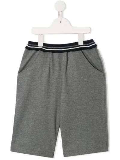 Familiar Kids' Striped Waistband Shorts In Grey