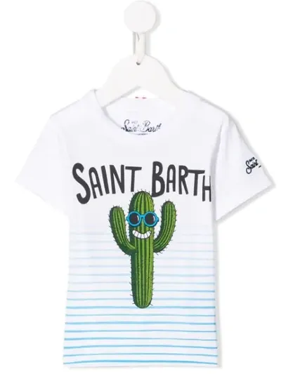 Mc2 Saint Barth Kids' Cactus T-shirt In White