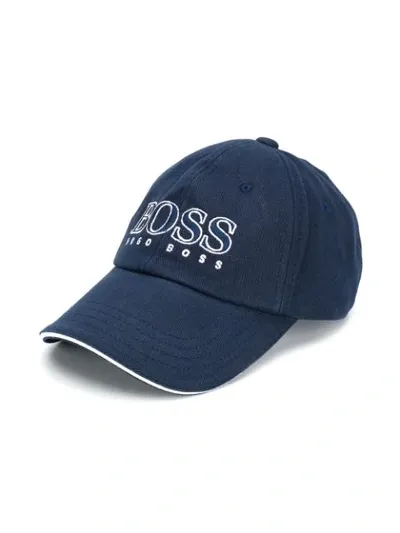 Hugo Boss Kids' Logo Baseball Cap In Blue