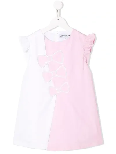 Simonetta Kids' Bow Print Dress In White