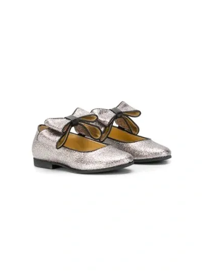 Gallucci Kids' Bow Ballerinas In Metallic