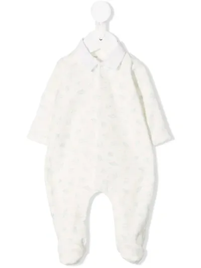 Knot R2d2 Velvet Babygrow In White