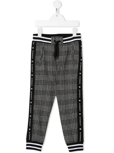 Givenchy Kids' Checked Trackpants In Grey