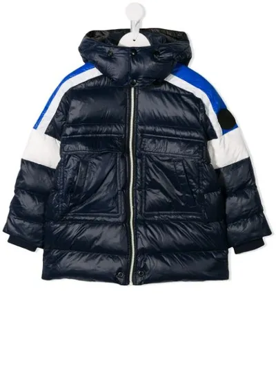 Diesel Kids' Side Stripe Padded Coat In Blue