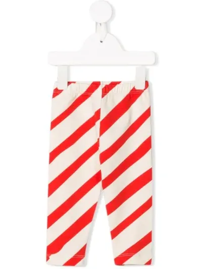 Noe & Zoe Babies' Striped Print Leggings In Red