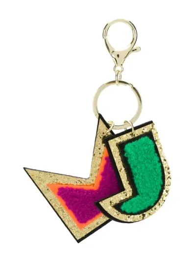 Little Marc Jacobs Kids' Appliqué Detail Key Ring In Gold