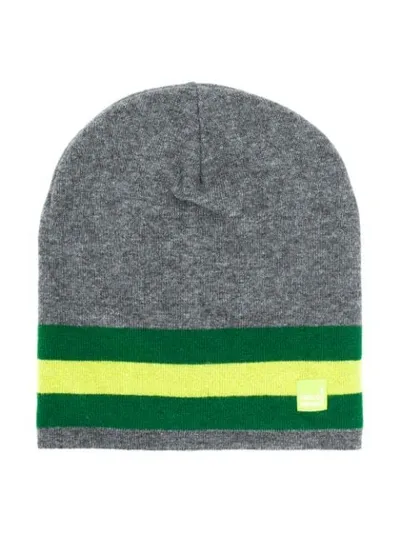 Paolo Pecora Teen Knitted Logo Beanie In Grey