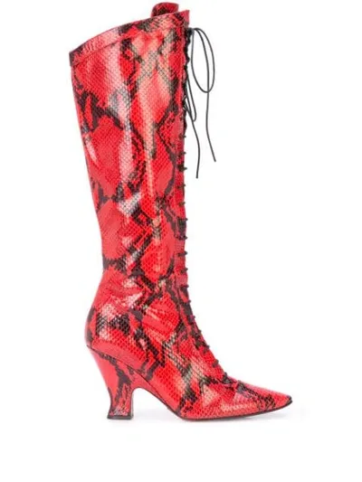 Marc Jacobs Tall Victorian Boots In Red