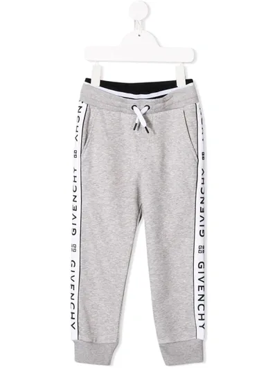 Givenchy Kids' Logo Stripe Track Pants In Grey