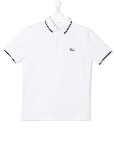 Hugo Boss Teen Classic Brand Polo Shirt In White