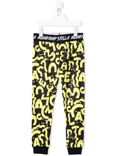 Stella Mccartney Kids' Typography Print Leggings In Black