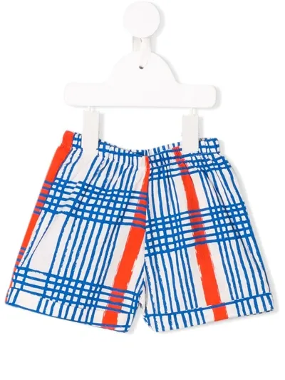 Noe & Zoe Babies' Check Print Shorts In Blue