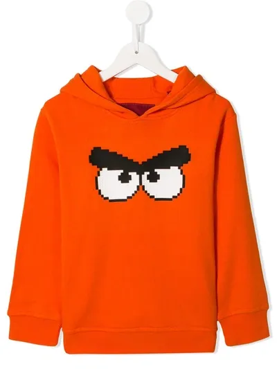 Mostly Heard Rarely Seen 8-bit Kids' Angry Bird Print Hoodie In Orange