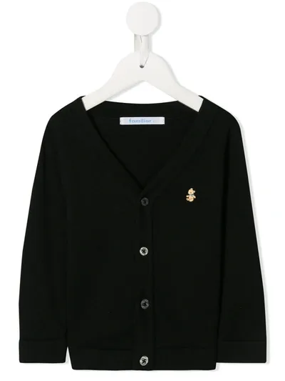 Familiar Babies' V-neck Cardigan In Black