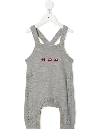 Familiar Babies' Knitted Car Design Dungarees In Grey