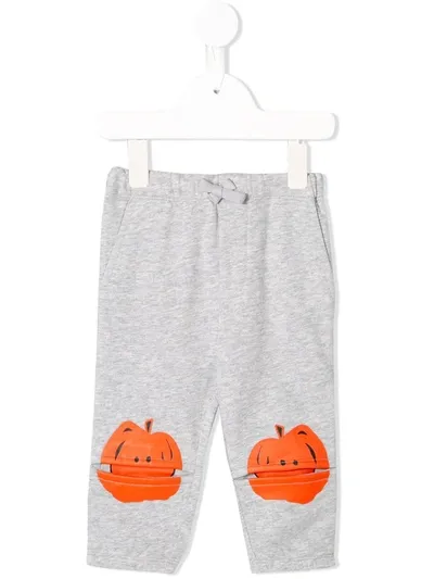 Stella Mccartney Babies' Pumpkin Knee Track Pants In Grey