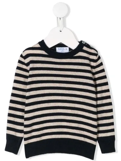 Siola Babies' Striped Sweater In Neutrals