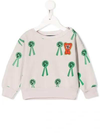 The Animals Observatory Babies' Logo Print Sweatshirt In Neutrals